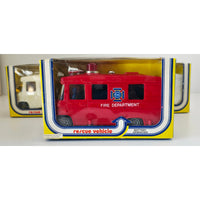 VINTAGE *NEW* 1980's Rescue Vehicles With Sirens Bump-n-Go Action Set of 3