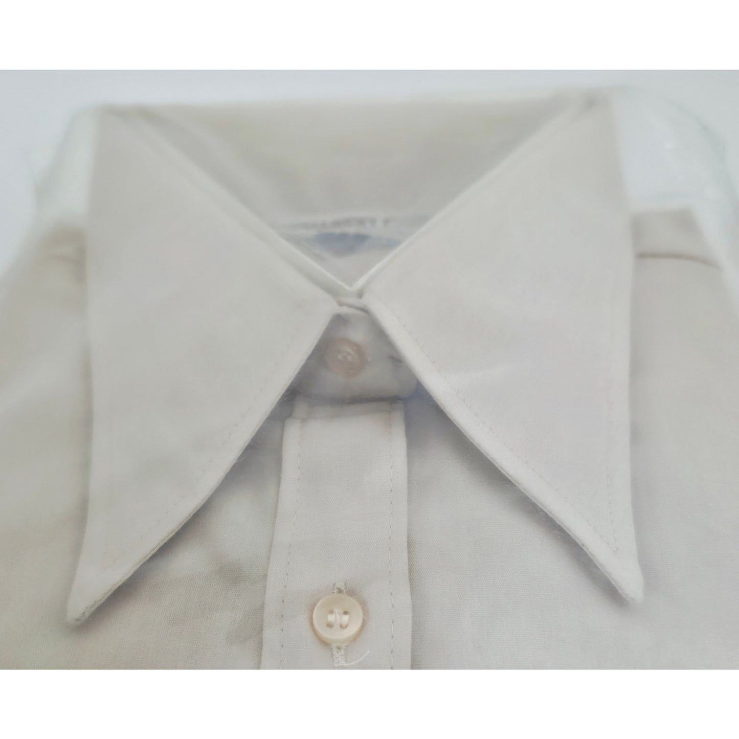 VINTAGE *NEW* 1960's Women's Mini Fashion Shirt Beige Cotton Blend Size 36