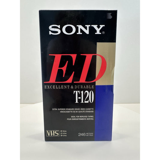 VINTAGE *NEW* 1980's Sony ED T-120 Blank VHS Tape Sealed USA