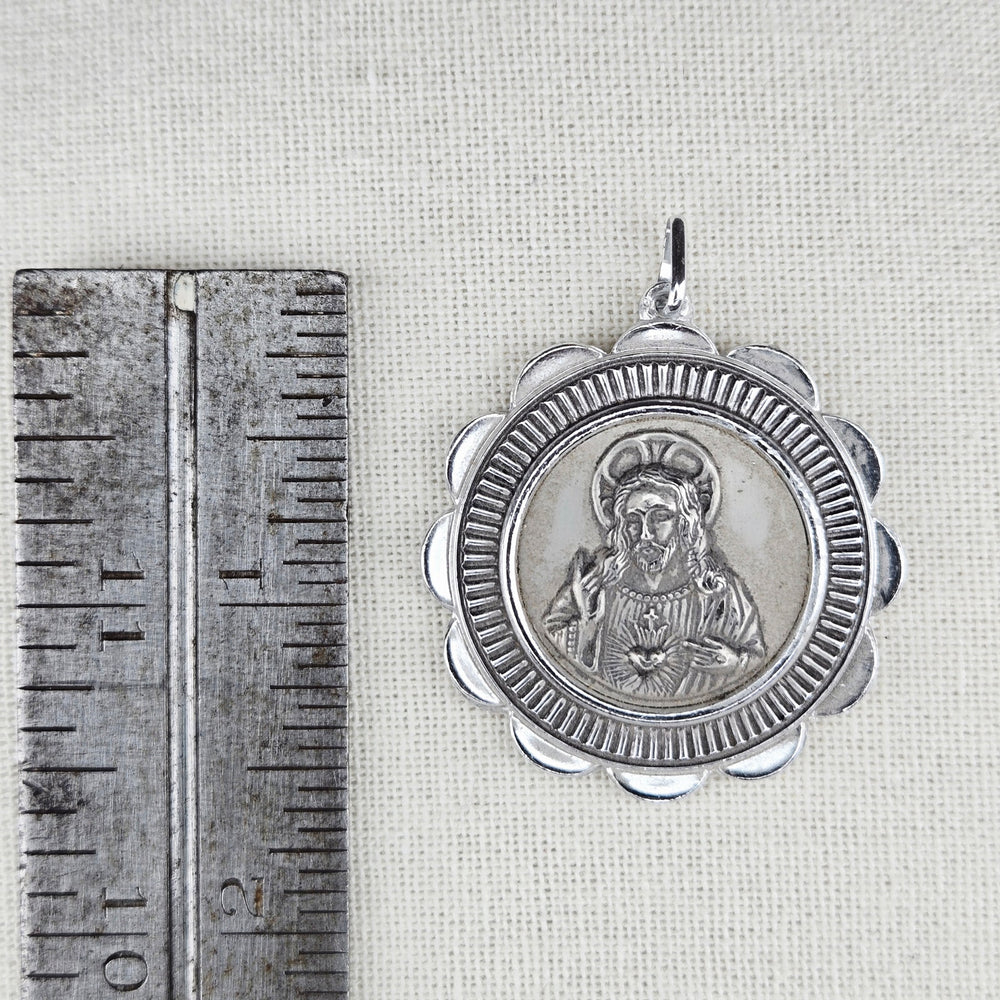 VINTAGE *NEW* 1950's Our Lady of Santander Silver-Toned Pendant West Germany