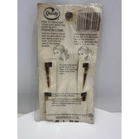 VINTAGE *NEW* 1975 Goody Kant-Slip Fashion Combs Twisted Tortoise Set of 2