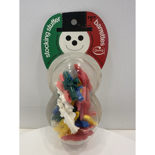 VINTAGE *NEW* 1980's Goody Plastic Snap Tight Barrettes Multicolor Stocking Stuffer