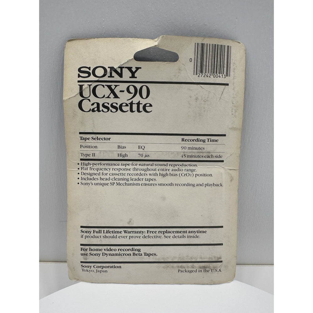 VINTAGE *NEW* 1980's Sony UCX 90 Type II Blank Cassette Tape Sealed