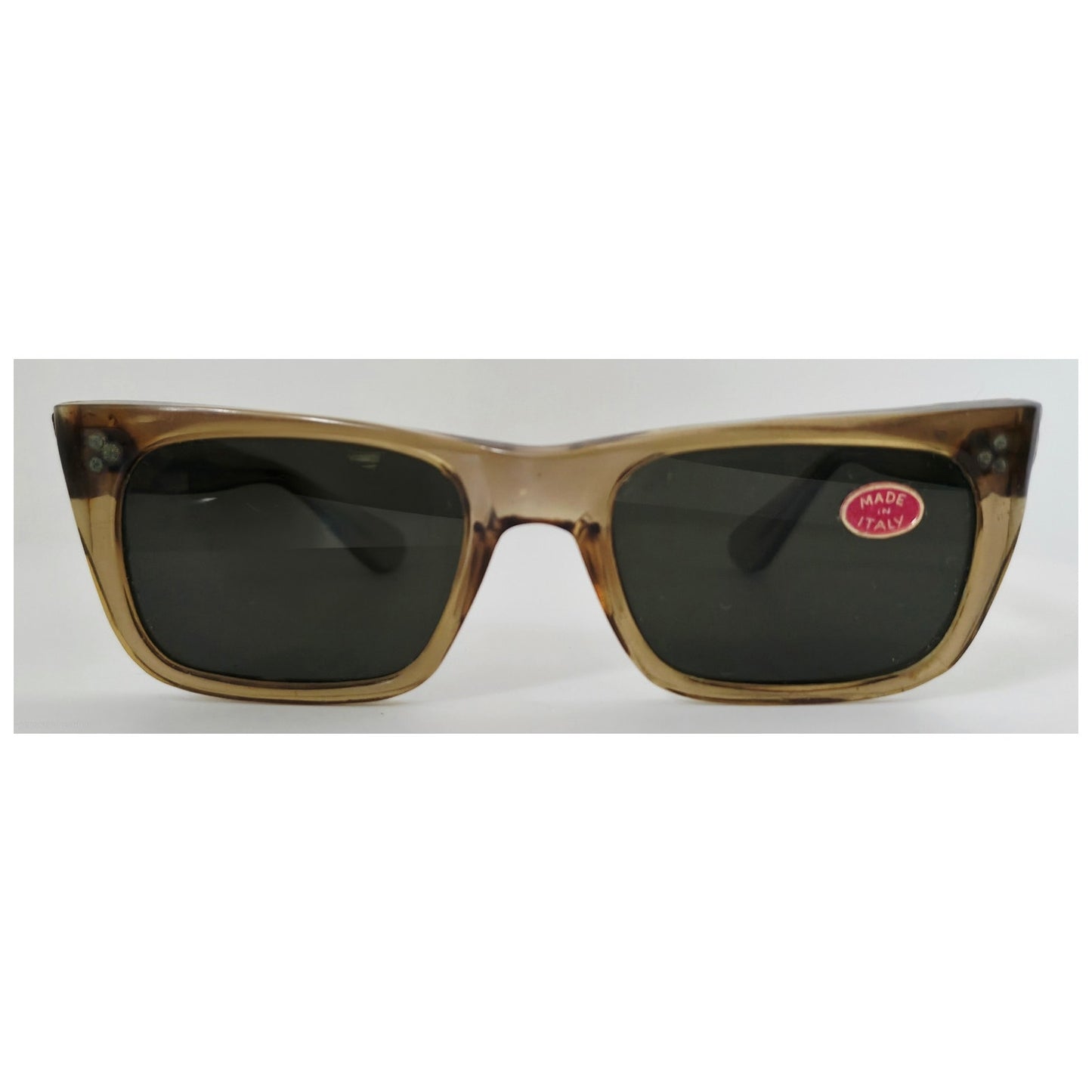 VINTAGE *NEW* 1970's Unisex Ombre Square Frame with Gray Lens Sunglasses Made in Italy