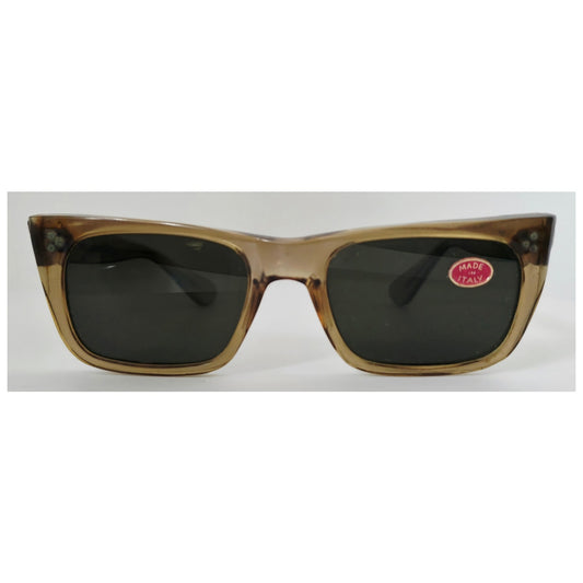 VINTAGE *NEW* 1970's Unisex Sunglasses Square Frame with Gray Lens Made in Italy