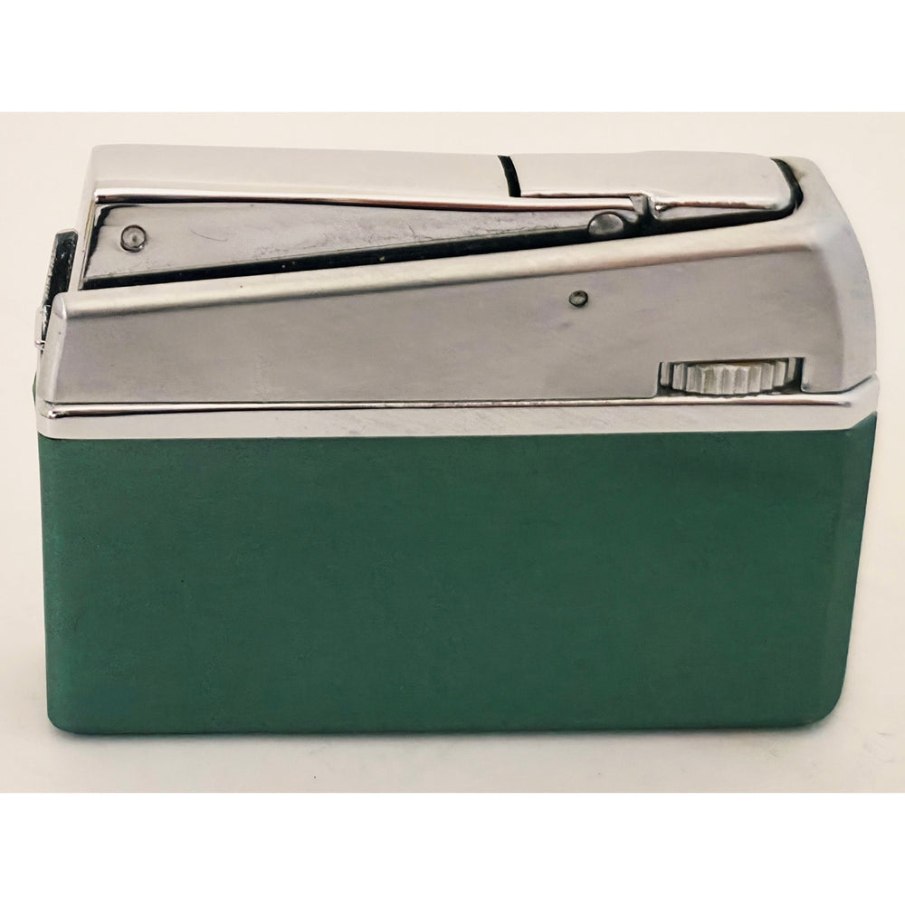 VINTAGE *NEW* 1960's Galaxie Green and Silver Butane Lighter Japan