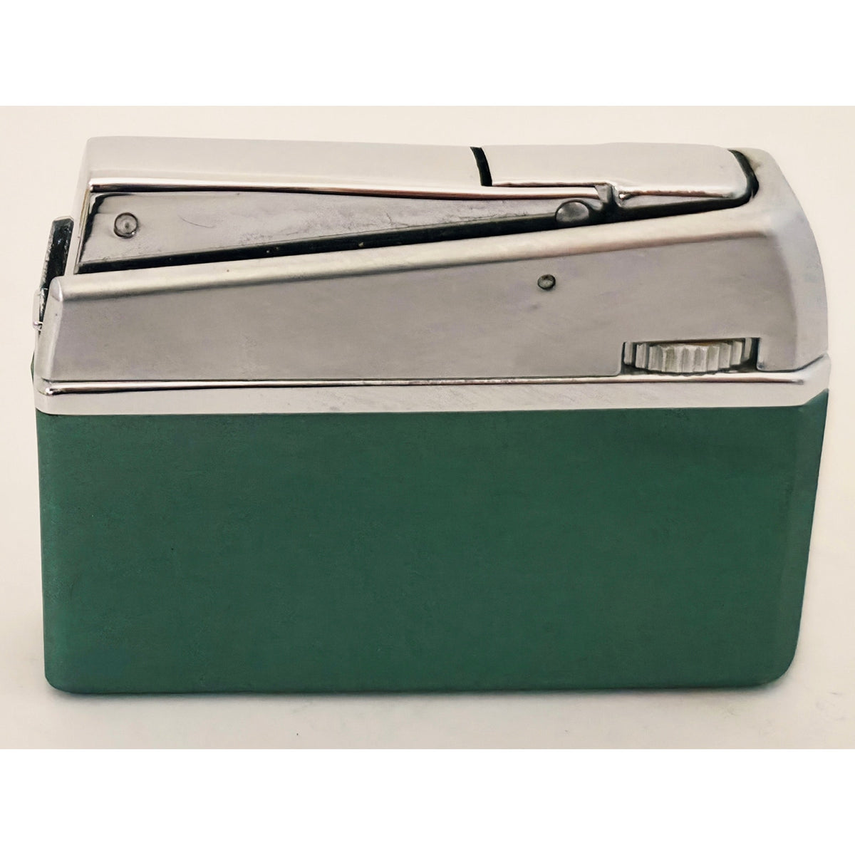 VINTAGE *NEW* 1960's Galaxie Green and Silver Butane Lighter Japan