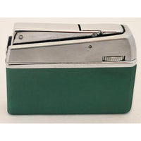 VINTAGE *NEW* 1960's Galaxie Green and Silver Butane Lighter Japan