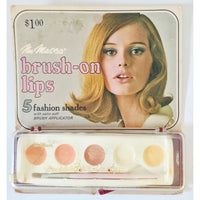 VINTAGE *NEW* 1970's Nu-Masca Brush-On Lips 5 Shades w/Applicator #400 Set of 4