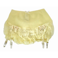 VINTAGE *NEW* 1950's Women's Yellow w/Lace Girdle Garter Size L