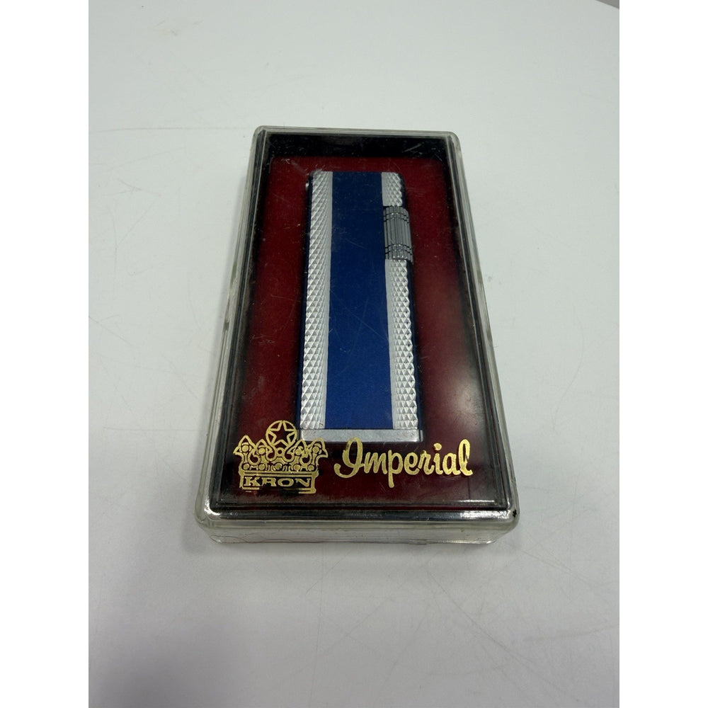 VINTAGE *NEW* 1950's Imperial Blue/Silver Super Lighter