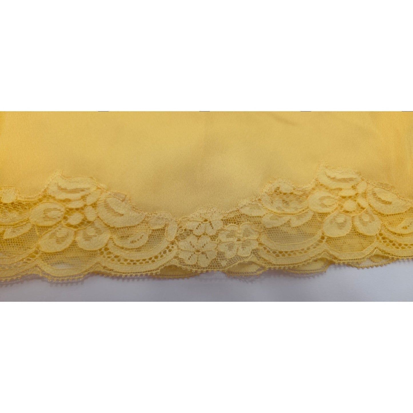 VINTAGE *NEW* 1960's Kayser Women's Yellow Lace Trim Long Slip Size M