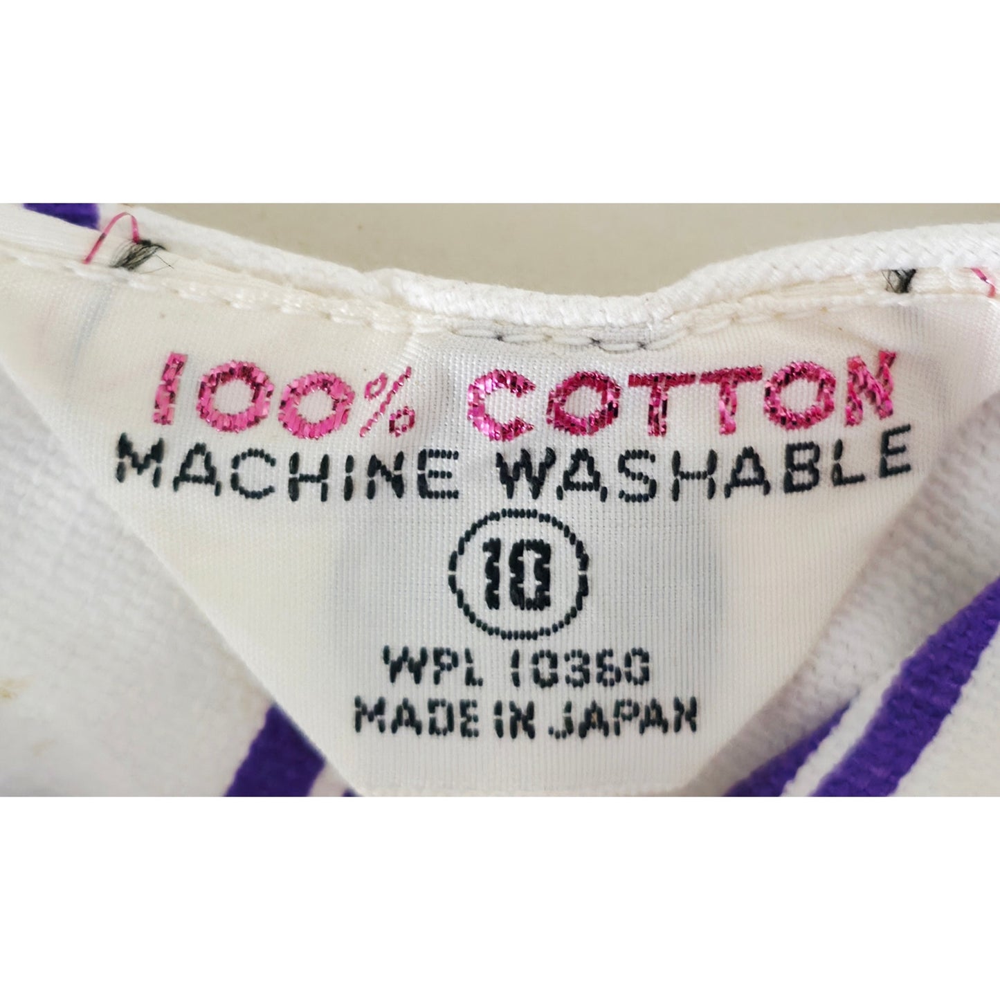 VINTAGE *NEW* 1960's Purple/White Stripe Waist Tie Romper Size 10 Made in Japan