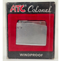 VINTAGE *NEW* 1950's ATC Colonel Silver Windproof Butane Lighter Japan