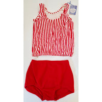 VINTAGE *NEW* 1950's Kids Red & White Swimsuit | Bathing Suit Size 12 USA