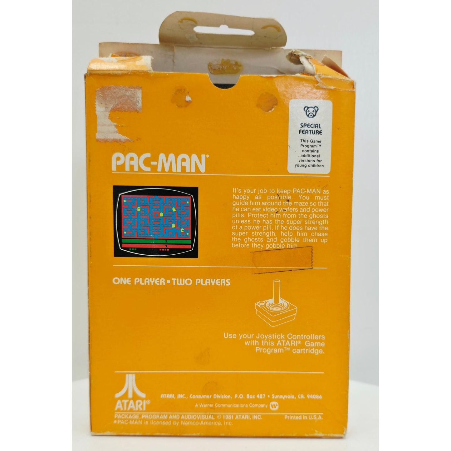 Atari 1981 PAC-MAN Video Game NOS Open Box with Wear Unsold Dealer Stock