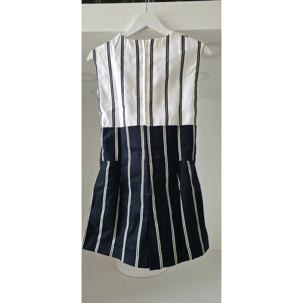 VINTAGE *NEW* 1960's Black & White Stripe Waist Tie Romper Japan Size 10