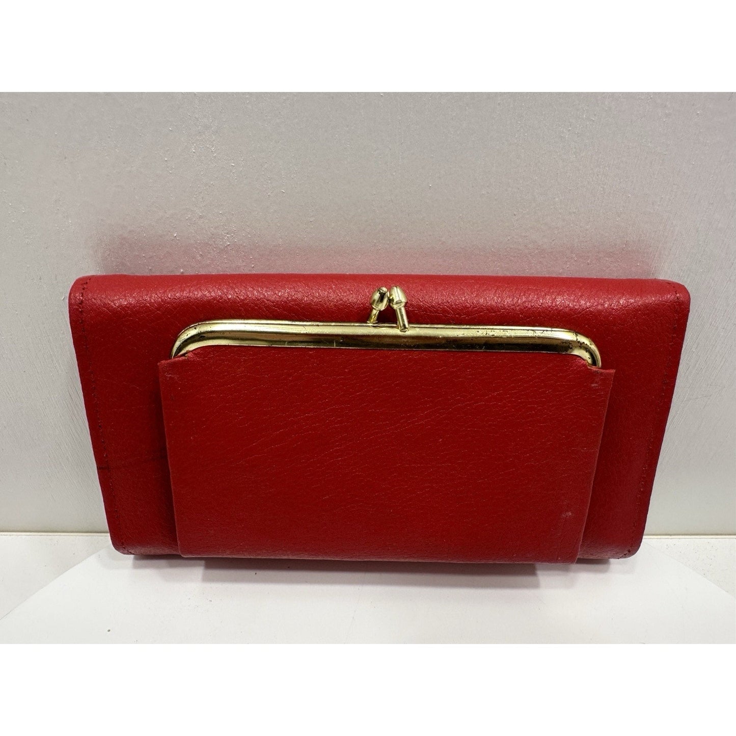 VINTAGE *NEW* 1970's Red Leather - Check, Change, Credit Card, ID Wallet