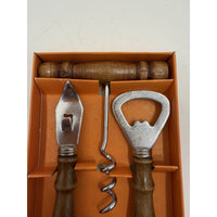 VINTAGE *NEW* 1950's 3-Piece Portable Wooden Handle Bar Set