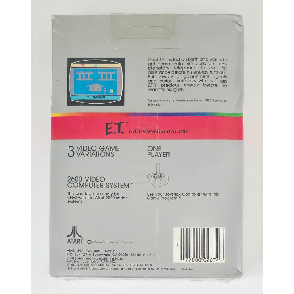 Atari 2600 1982  E.T. The Extra Terrestrial Video Game NOS Sealed Unsold Dealer Stock