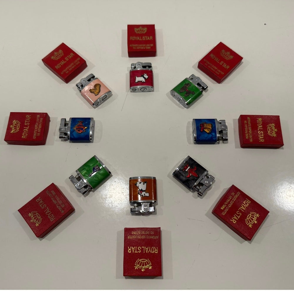 VINTAGE *NEW* 1956 ROYAL STAR Lighter Collection Set of 8