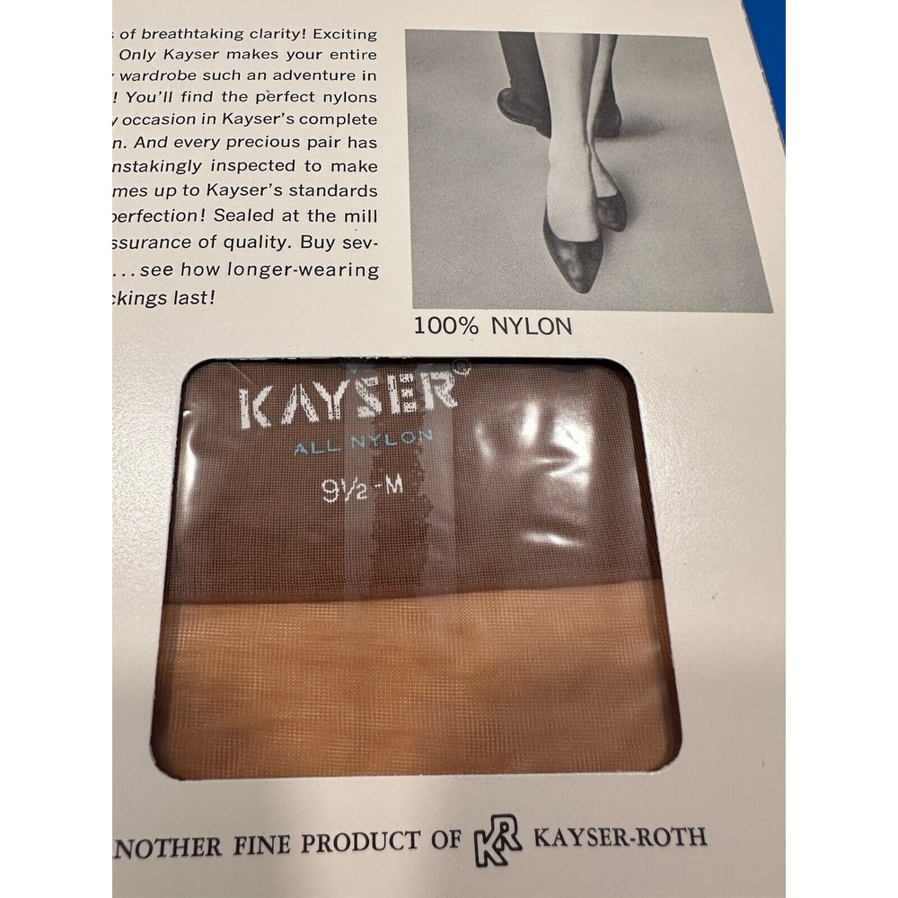 VINTAGE *NEW* Kayser Hosiery-Seamless-Spice Tint-1pair-Sz9.5M X 3