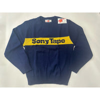 Vintage *NEW* Original 1980's Navy 'Sony Tape' Dealer Promo Sweater w/Tag Sz S