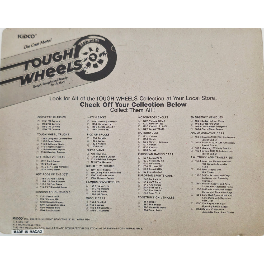 VINTAGE *NEW* 1981 Kidco Tough Wheels Pace Cabover & Long Haul Die-Cast Toys