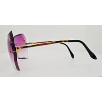 VINTAGE *NEW* 1970's Chrys Dior Gold Folding with Purple Lens Sunglasses & Case