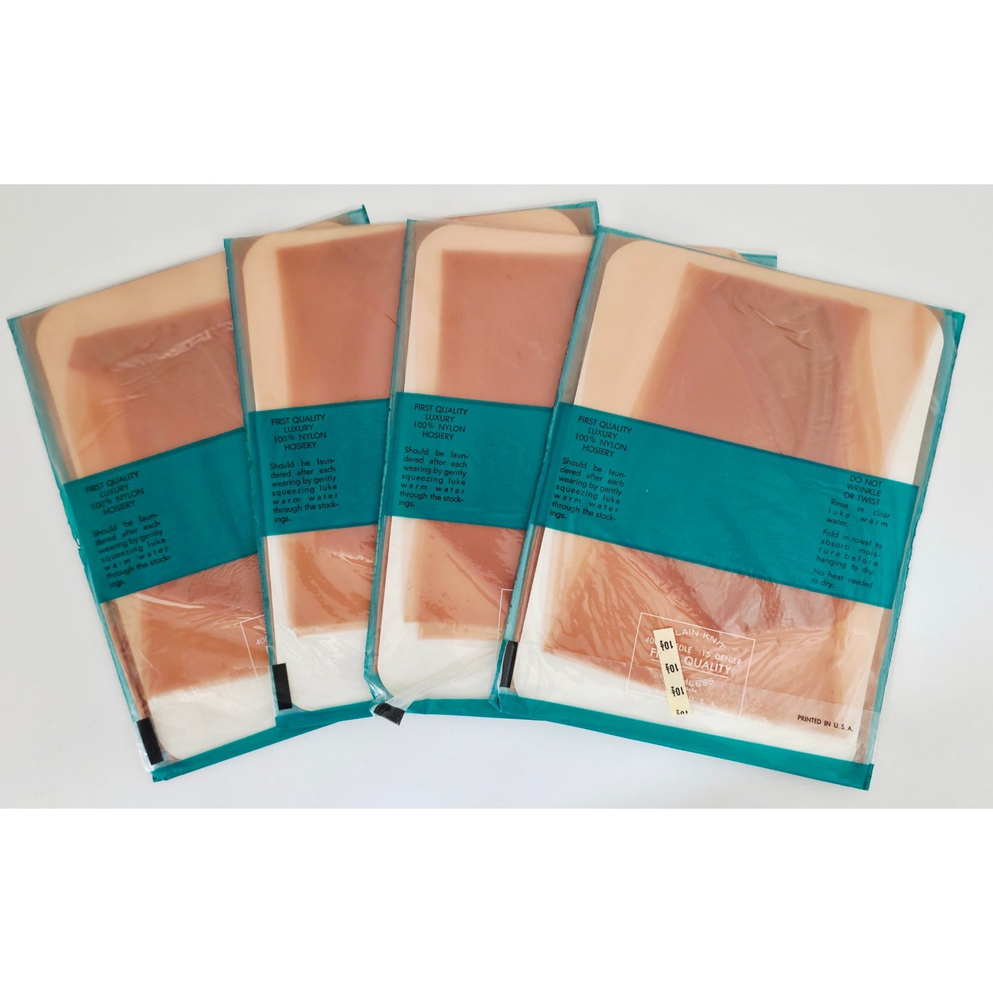 VINTAGE *NEW* 1960's Pink Lace 400 Needle 15 Denier Pantyhose Size 10.5 Set 3