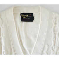 VINTAGE *NEW* 1970's Women's Cream Sweater Vest with Belt 100% Acrylic Size 38