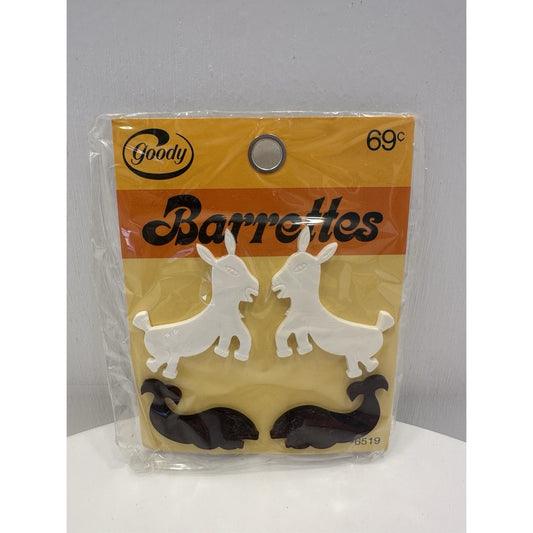 VINTAGE *NEW* 1975 Goody 6519 Barrettes w/Donkeys and Whales