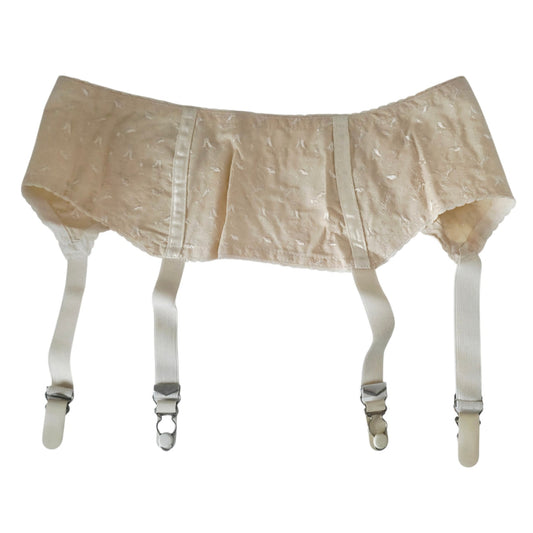 VINTAGE *NEW* 1960's Women's Beige Garter w/Flowers Size M