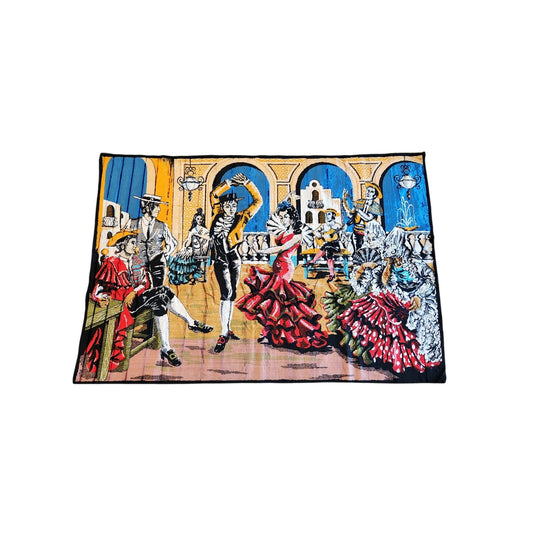 VINTAGE *NEW*  Spanish Flamenco Ensemble Wall Art/Rug Tapestry
