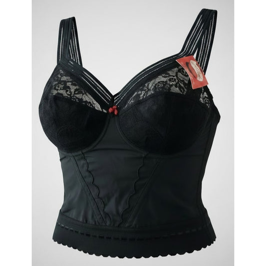 VINTAGE *NEW* 1960's Splendor Form Women's Black Bustier Corset Bra 36 B USA
