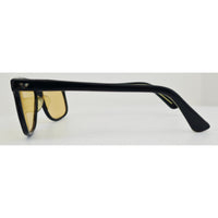VINTAGE *NEW* 1970's Glam Unisex Dark Brown Frame with Yellow Lens Sunglasses