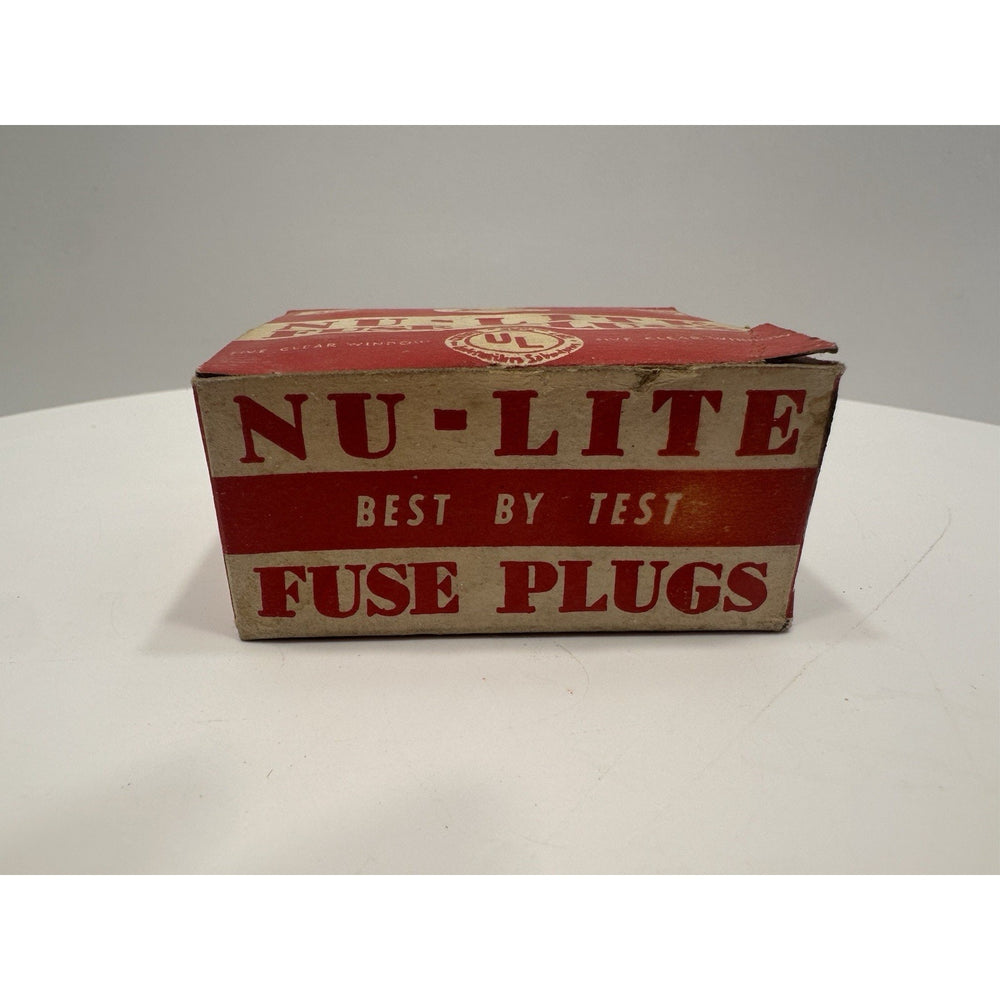 VINTAGE *NEW* 1970's Nu-Lite Glass Fuse Plugs 15 Amp 125 Volt USA, 5 Per Box