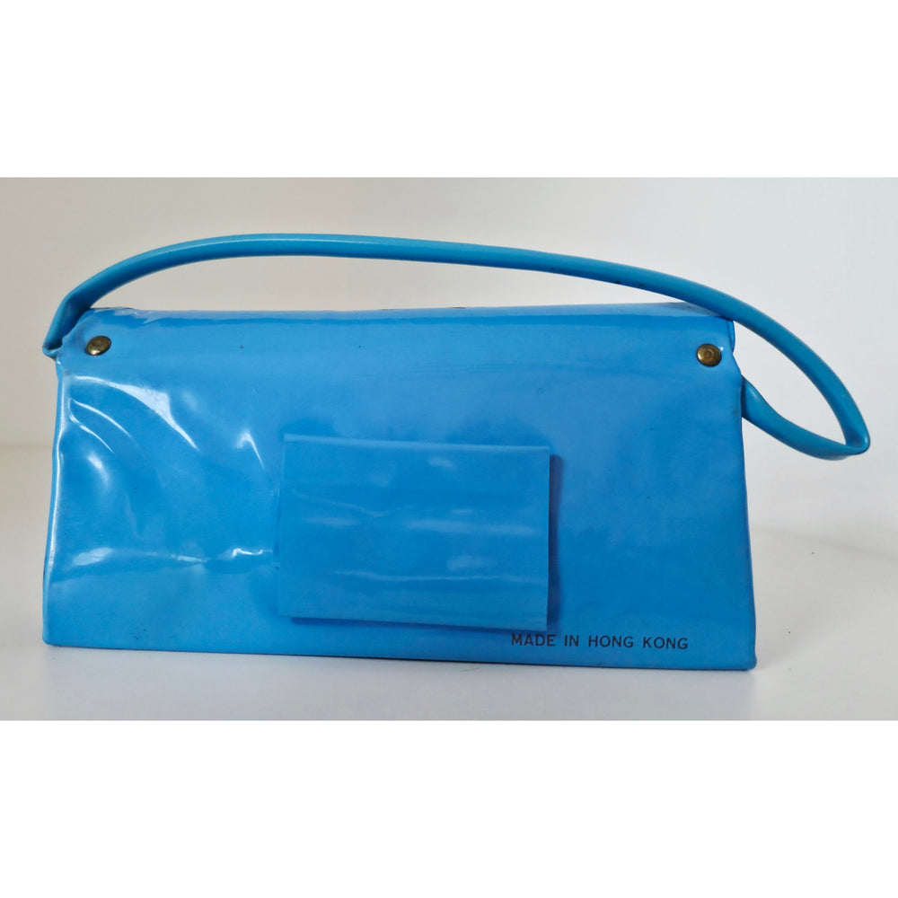 VINTAGE *NEW* 1960's Girls Blue 'Little Miss Travel Bag' with Strap Hong Kong