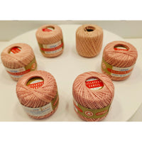 VINTAGE *NEW* 1960's Star Sillateen Sansil Pink Cotton Sewing Thread 43-75 Yards Set of 6 (Pink/Lt Pink)
