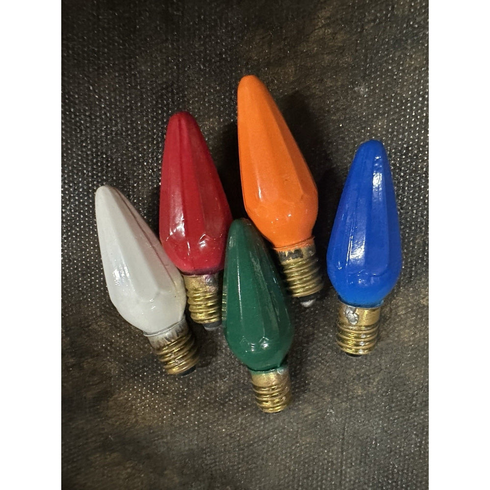 VINTAGE *NEW* 1960's Christmas Light Bulbs C6 Set of 100 - ORANGE ONLY