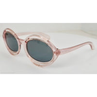 VINTAGE *NEW* 1970's Glam Unisex Pink Oval Frame with Smoke Gray Lens Sunglasses
