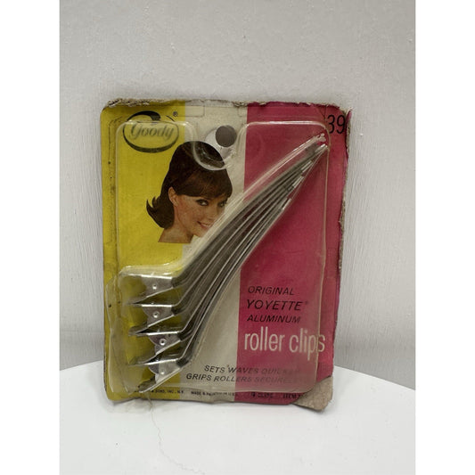 VINTAGE *NEW* 1972 Goody Yoyette Aluminum Roller Clips 4 Pack