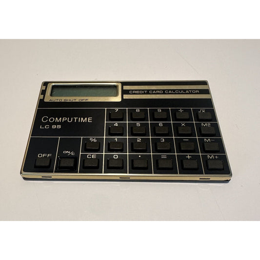 VINTAGE *NEW* Computime Credit Card Size LCD Calculator with Case