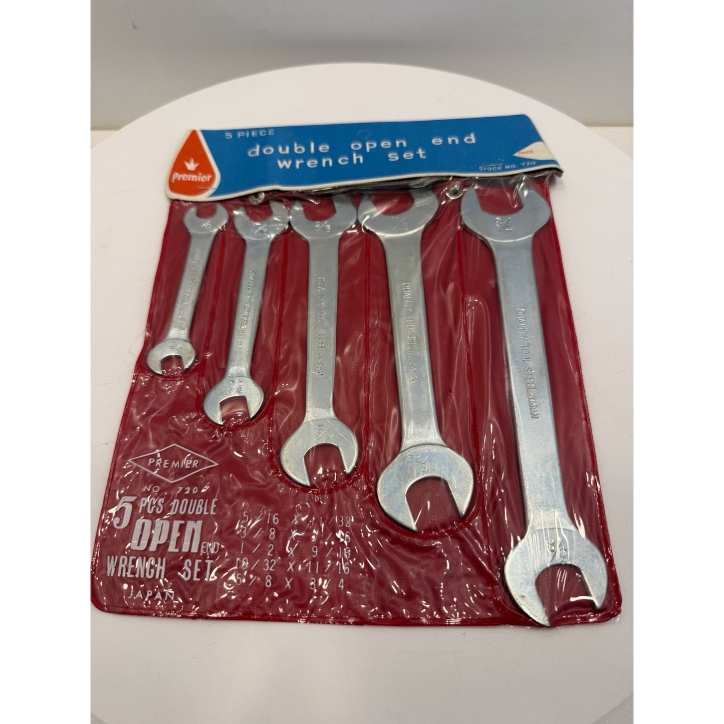 VINTAGE *NEW* 1960's Premier 5-piece Double Open Thin Wrench Set