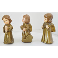 VINTAGE *NEW* 1960's Commadore Happy Time Set of 3 Gold Singing Angel Figurines