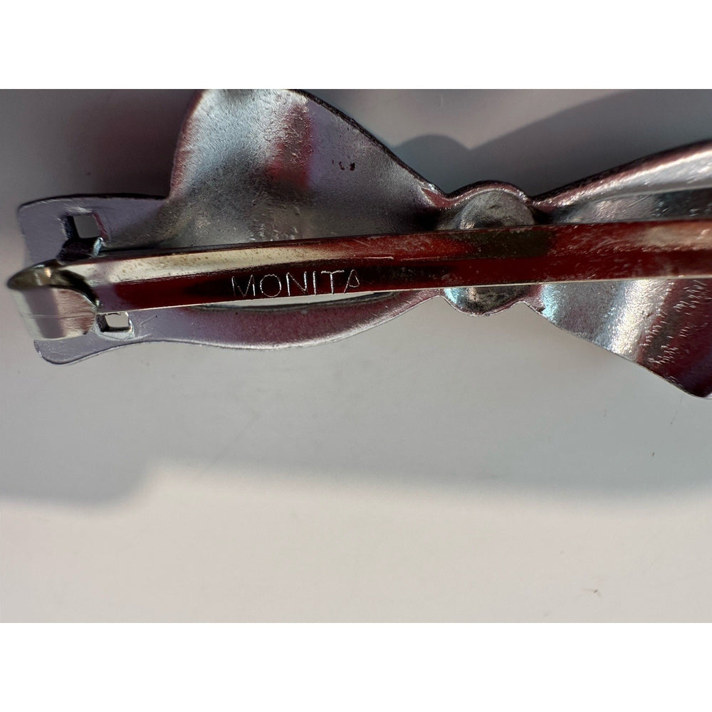 VINTAGE *NEW* 1970's Metal Bow Hair Clip Barrette Set of 8 Unused!