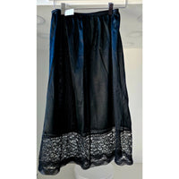 VINTAGE *NEW* 1960's Women's Black Slip w/Black Lace 100% Nylon Sz L Made in USA