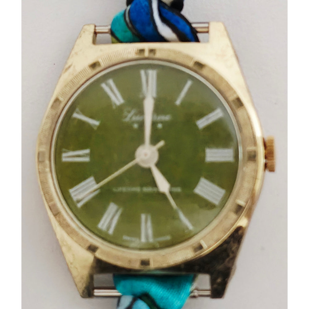 "Frozen In Time" 1960's Vintage Watch Face w/ Silk/Satin Tie Bracelet