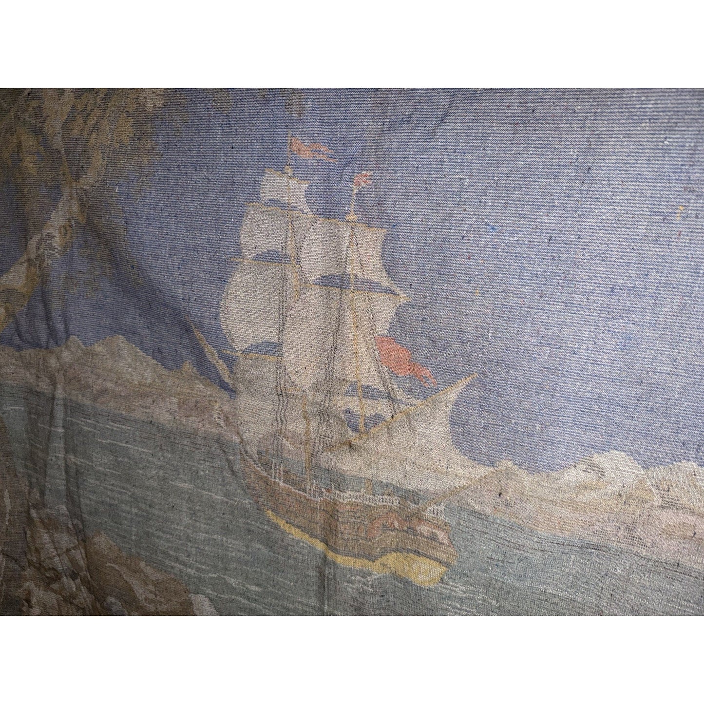 VINTAGE *PRISTINE* 1960's “Anxious to Sail” Italian Velvet Tapestry