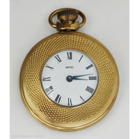 Vintage 1970's Smiths Pocket Watch Gold-Tone Boxed w/ Pouch & Guarantee Card England